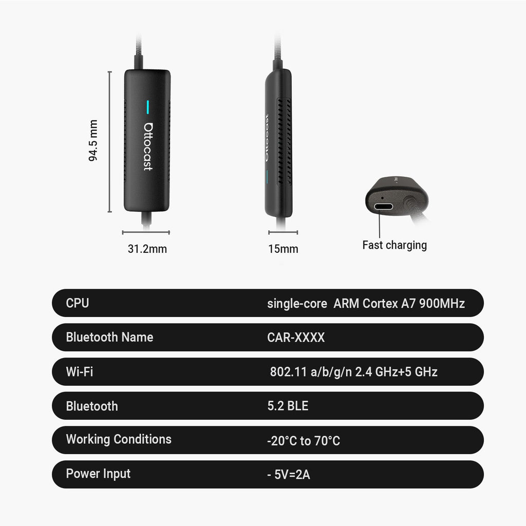(🎉Summer Sale 40% OFF) Ottocast® Mirror Touch |Screen Mirroring+Bi-Directional Control+Wireless CarPlay