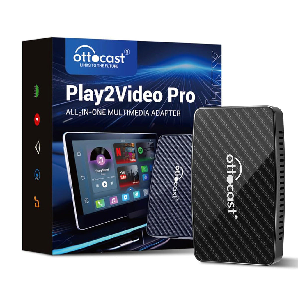 OTTOCAST® Play2Video Pro | Netflix, YouTube, Prime Video & Wireless CarPlay Android Auto