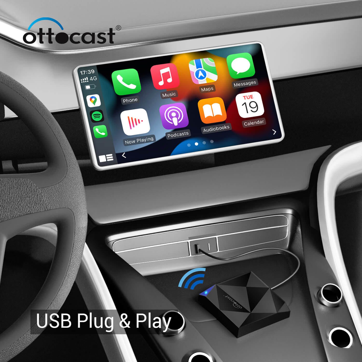 OTTOCAST® U2-AIR Wireless CarPlay Adapter